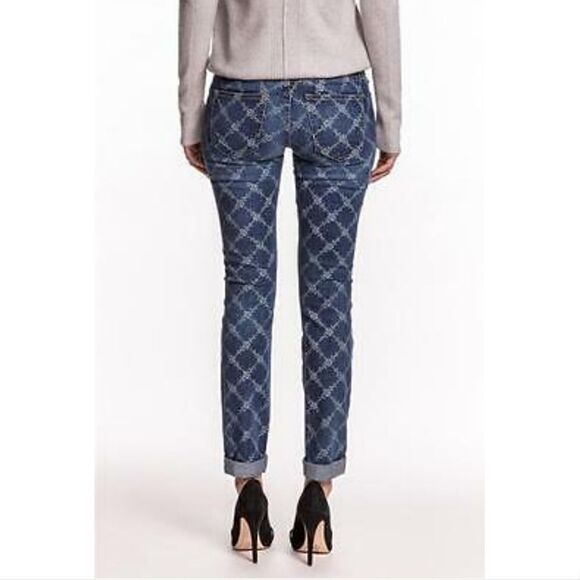 Current Elliott Rolled Skinny Jeans in Indigo Rose Lattice - Picture 5 of 12
